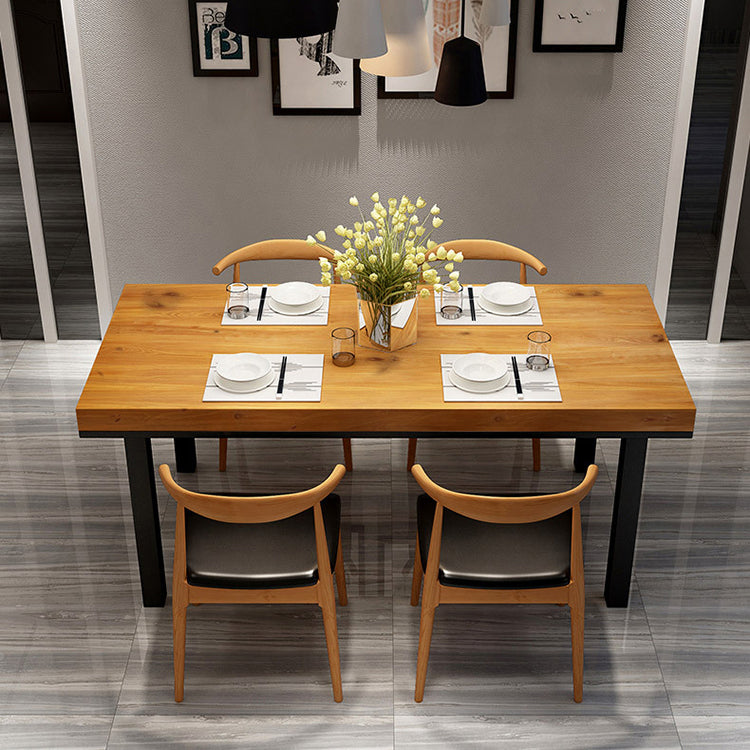 Industrial Style Solid Wood Dining Room Set with Rectangle Shape Dining Table Furniture