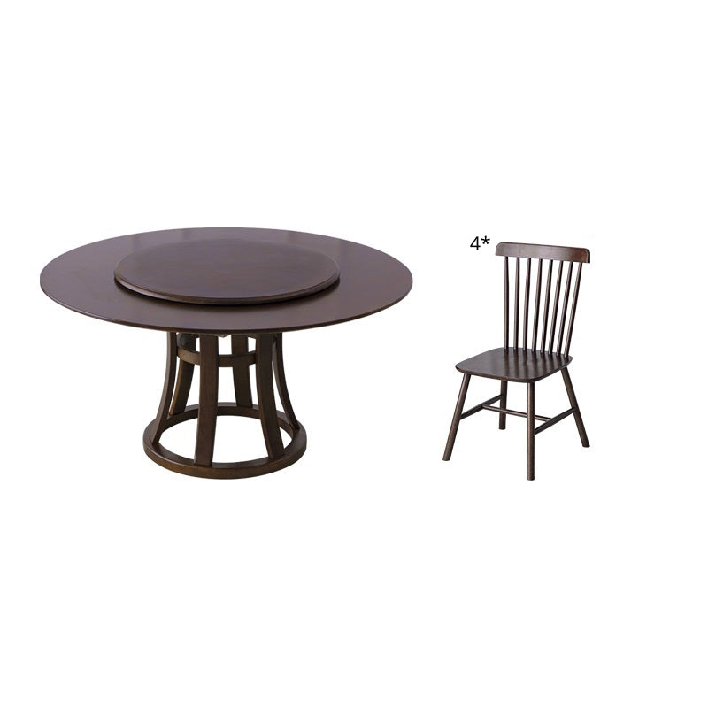 Round Traditional Standard Wood Dining Room Set of Rectangle Shape for Kitchen Table Set