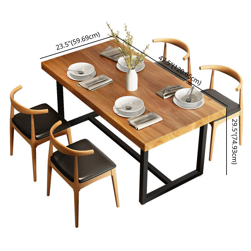 Industrial Style Solid Wood Top Dining Room Set with 4 Legs Table Dining Table Furniture for Home