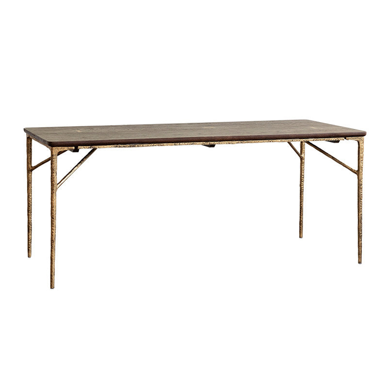 Industrial Style Wooden Dining Room Set with Rectangle Table and Metal Base Dining Table Furniture