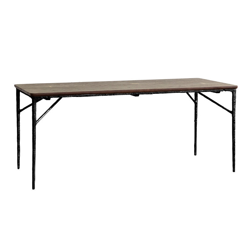 Industrial Style Wooden Dining Room Set with Rectangle Table and Metal Base Dining Table Furniture
