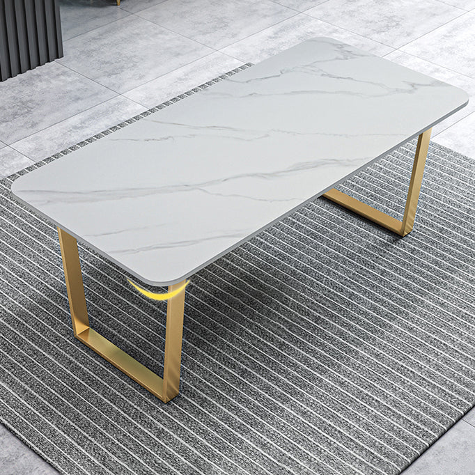 Rectangle Scandinavian Style Dining Room Set Sintered Stone Top Dining Furniture Set