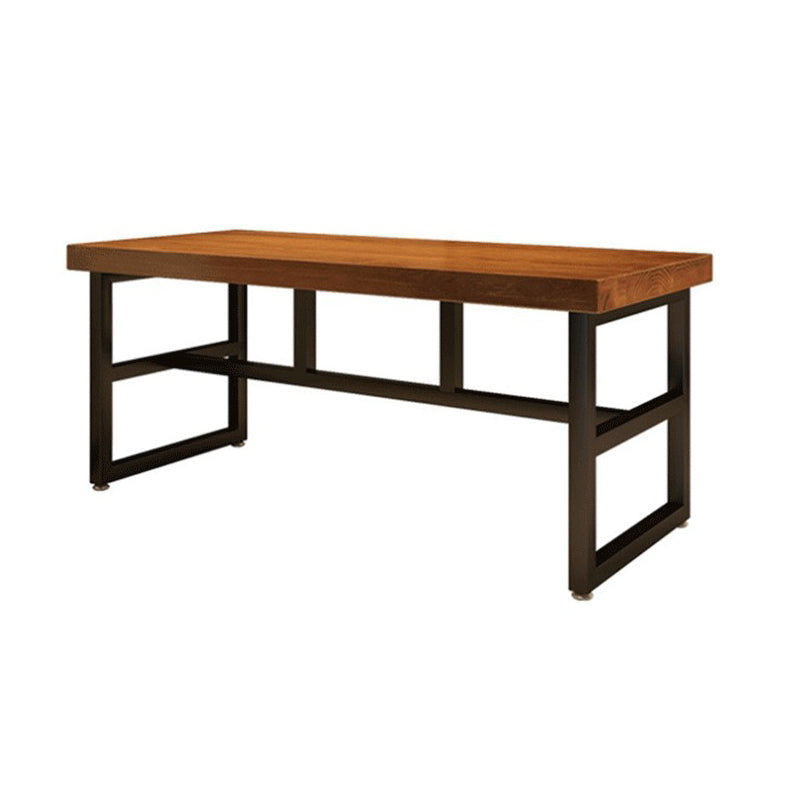Industrial Wooden Dining Room Set with Rectangle Table and Metal Base Formal Dining Table Furniture