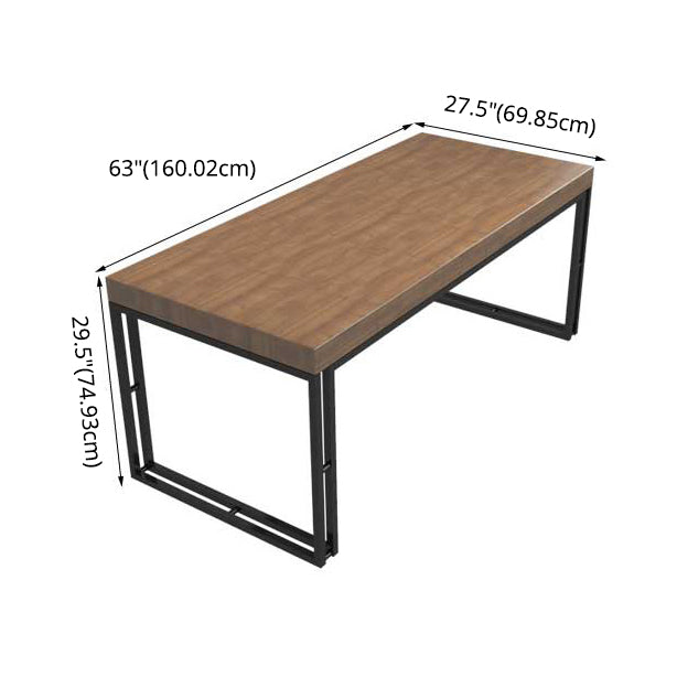 Traditional Style Wooden Dining Room Set with Rectangle Table and Metal Base Dining Table Furniture