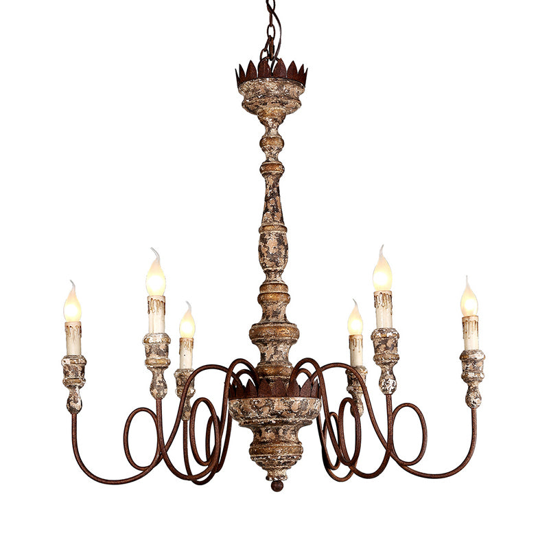 Éclairage pendentif en bois de chandelle