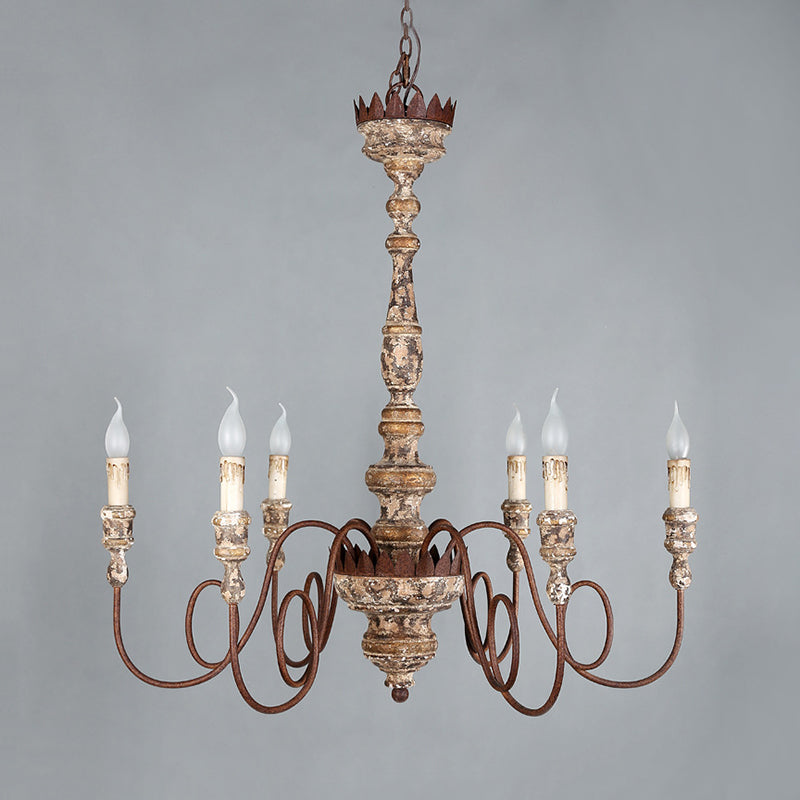 Éclairage pendentif en bois de chandelle