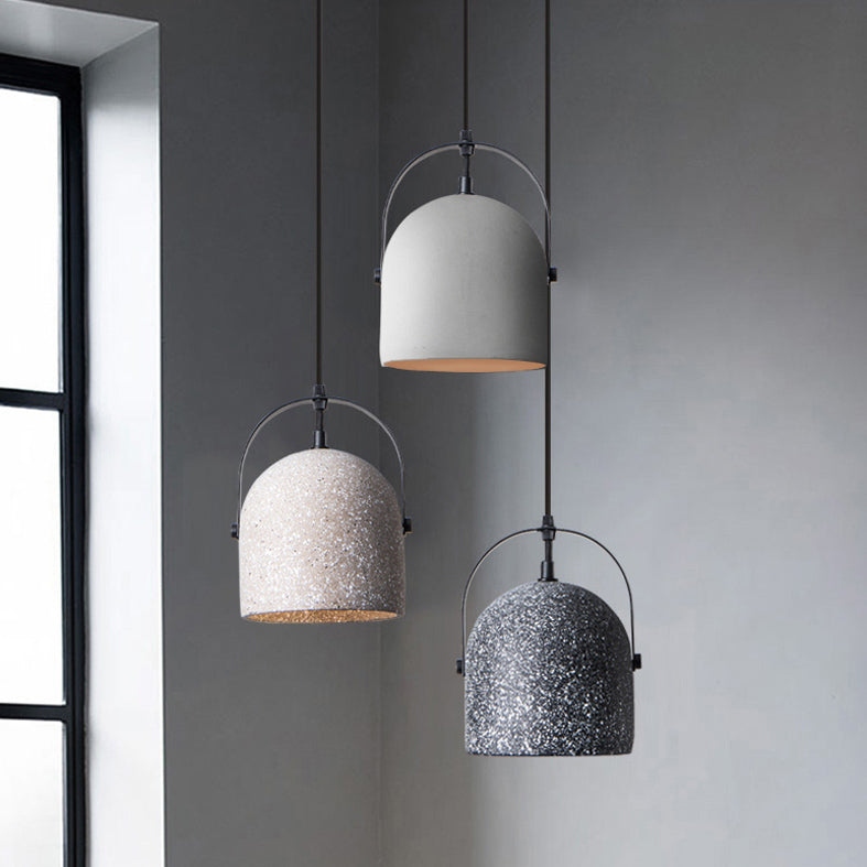 Bell Ceiling Pendant Light Minimalist Style Cement Dinning Room Hanging Lamp Kit