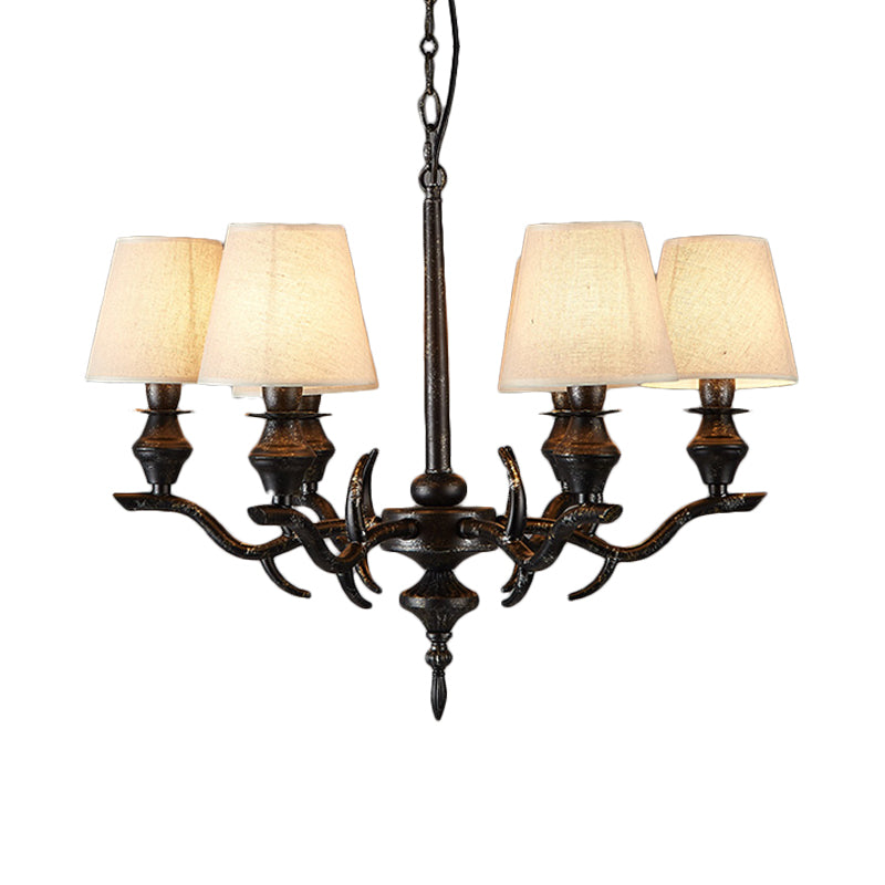 Tessuto Black Black sospeso cono il lampadario 6 lampadario tradizionale a sospensione per il ristorante