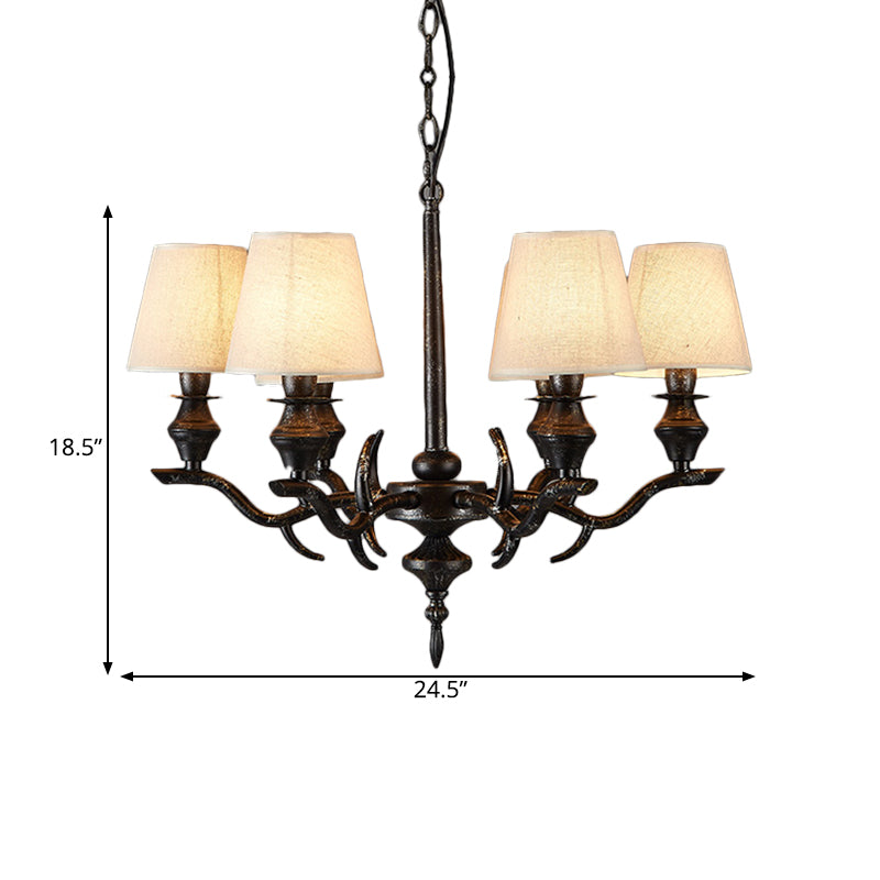 Tessuto Black Black sospeso cono il lampadario 6 lampadario tradizionale a sospensione per il ristorante