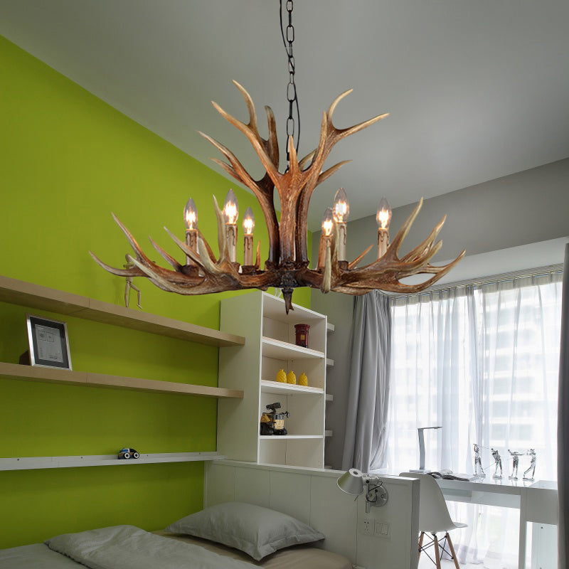 Lampadario a pendente a pendente in legno in resina rurale 6/8/12 teste soggiorni sospesa il soffitto luce del soffitto