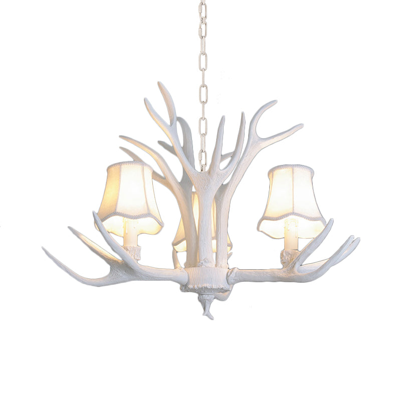 3/4/5 Lights Chandelier Lighting Fixture Modern Cone Resin Ceiling Suspension Lamp in White for Living Room