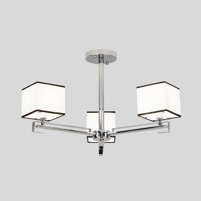 Blanc 3/6/8 Lumières lustre Light Classic Fabric Square Pendante pour le salon
