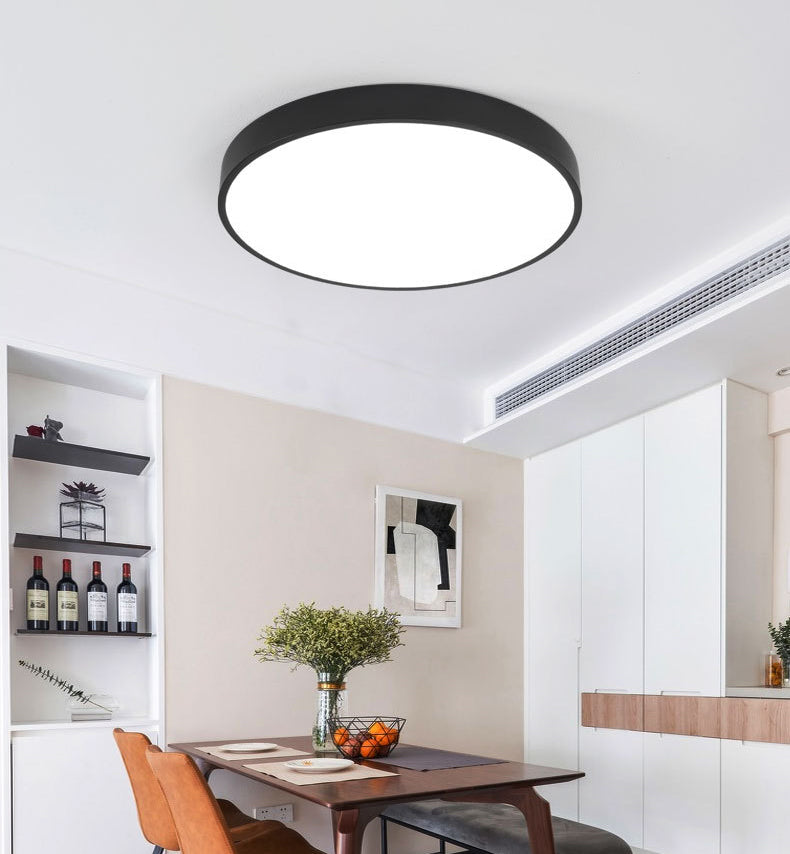 Soporte De Iluminación De Techo De Montaje De Tambor Acrílico De Estilo Moderno 1-Luces De Techo De Descarga Led De Luz