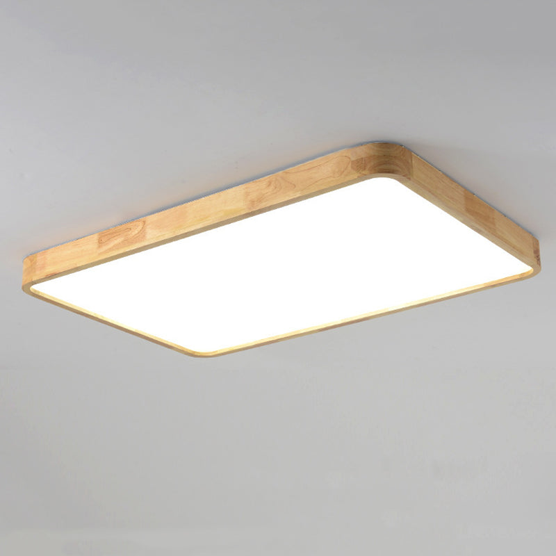 Modern Style Geometrical Flush Mount Lighting Wood 1-Light Flush Mount Led Light