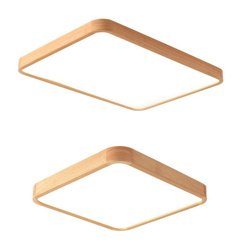 Modern Style Geometrical Flush Mount Lighting Wood 1-Light Flush Mount Led Light