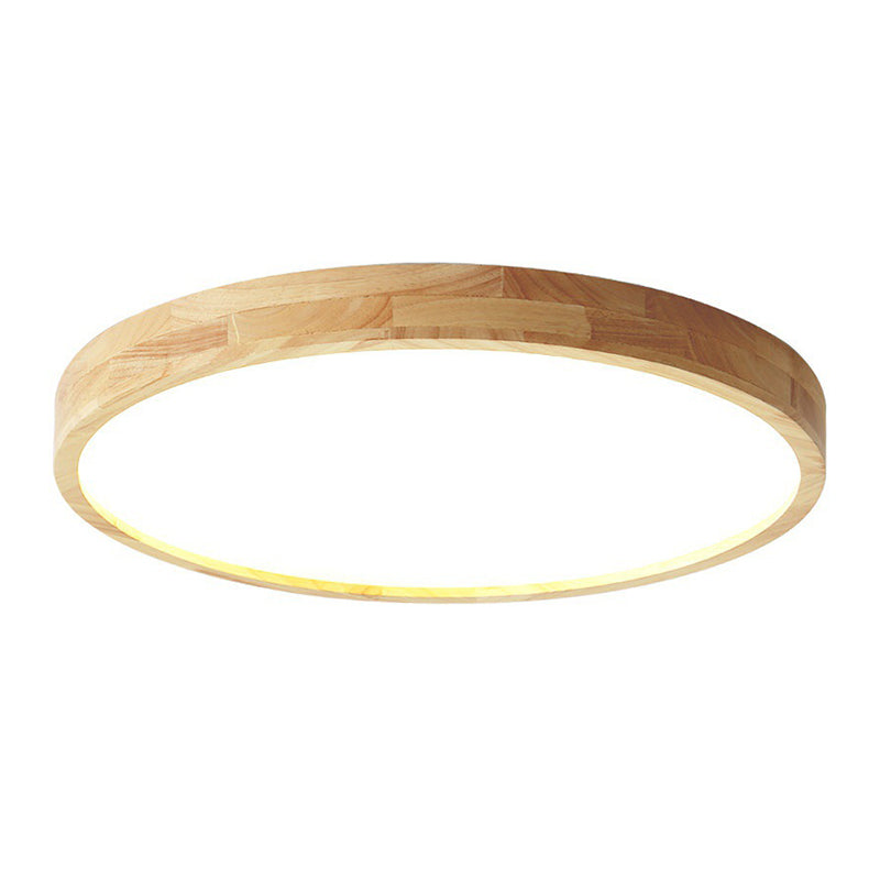 Modern Style Geometrical Flush Mount Lighting Wood 1-Light Flush Mount Led Light