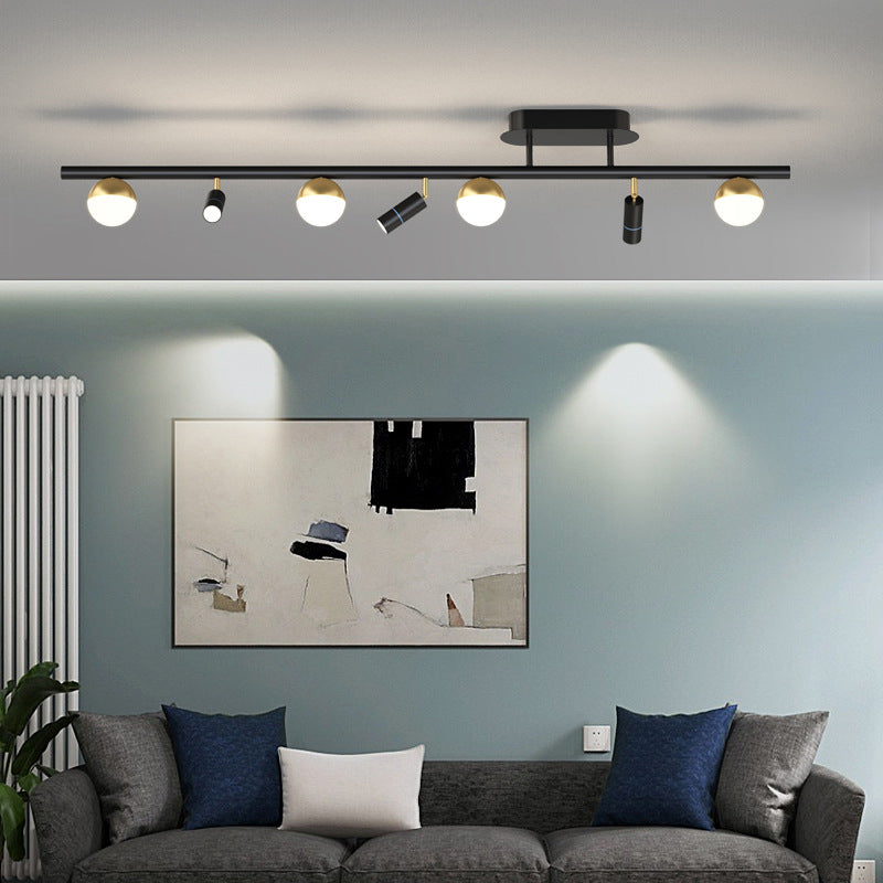 Wrought Iron Track Lighting Modern Linear Ceiling Mounted Lamp for Dining Room