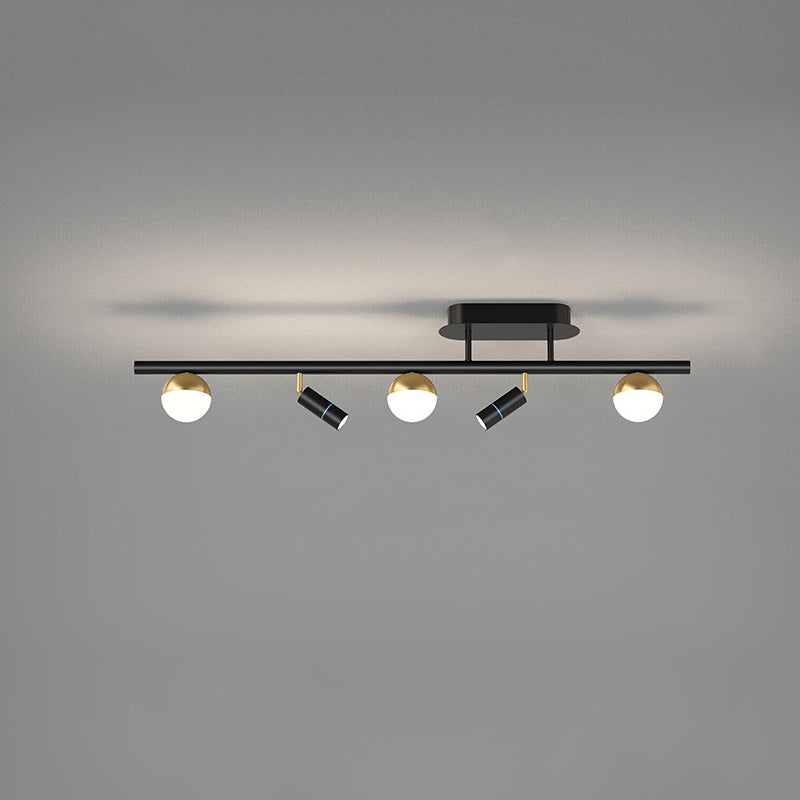 Wrought Iron Track Lighting Modern Linear Ceiling Mounted Lamp for Dining Room