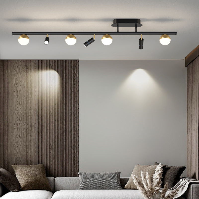 Wrought Iron Track Lighting Modern Linear Ceiling Mounted Lamp for Dining Room
