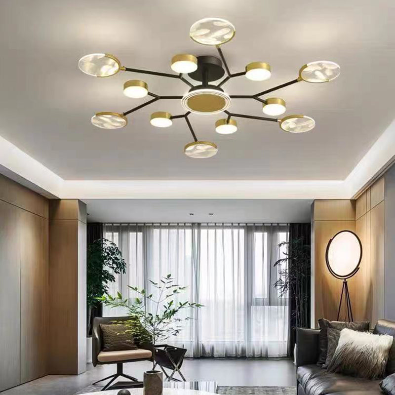 Soporte empotrado moderno lineal de acrílico de Sputnik de las luces de techo rasantes de la sala de estar LED