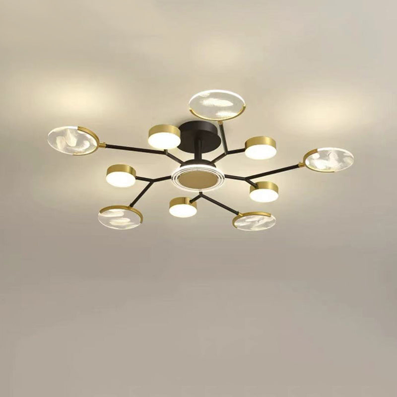 Soporte empotrado moderno lineal de acrílico de Sputnik de las luces de techo rasantes de la sala de estar LED