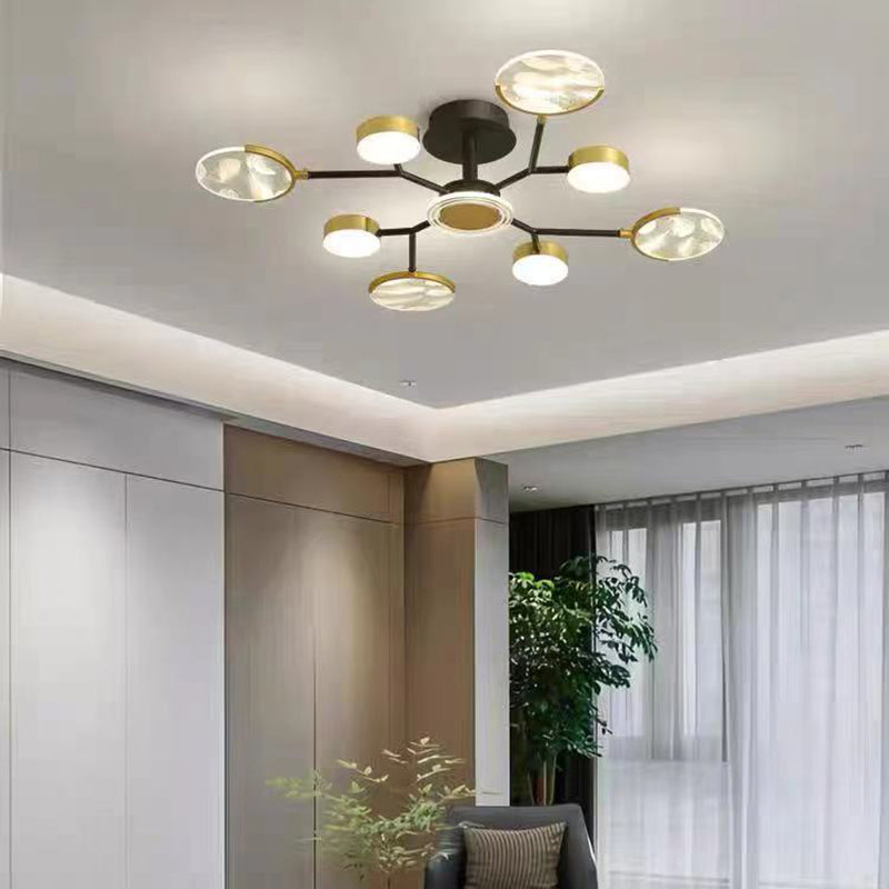 Soporte empotrado moderno lineal de acrílico de Sputnik de las luces de techo rasantes de la sala de estar LED