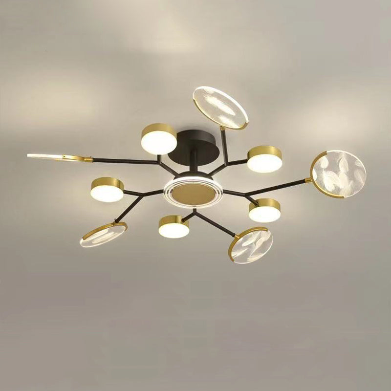 Soporte empotrado moderno lineal de acrílico de Sputnik de las luces de techo rasantes de la sala de estar LED