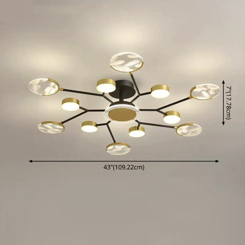 Soporte empotrado moderno lineal de acrílico de Sputnik de las luces de techo rasantes de la sala de estar LED