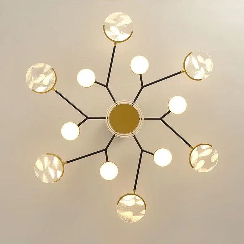 Soporte empotrado moderno lineal de acrílico de Sputnik de las luces de techo rasantes de la sala de estar LED