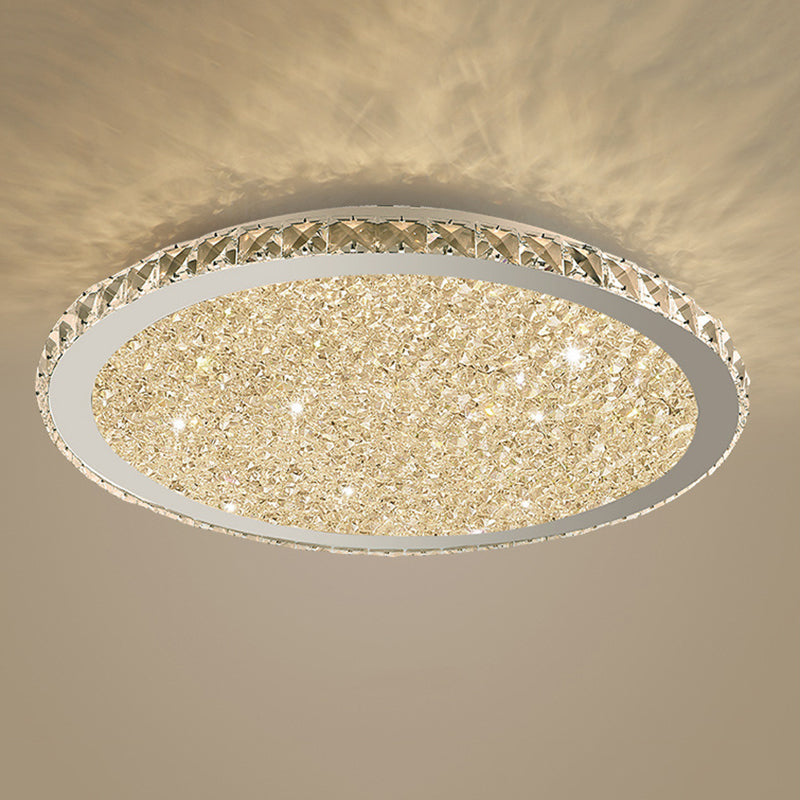 Modern Crystal Flush Mount Light Fixtures 1-Light LED Flush Mount for Bedroom