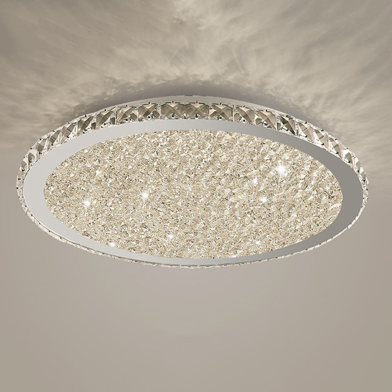 Modern Crystal Flush Mount Light Fixtures 1-Light LED Flush Mount for Bedroom