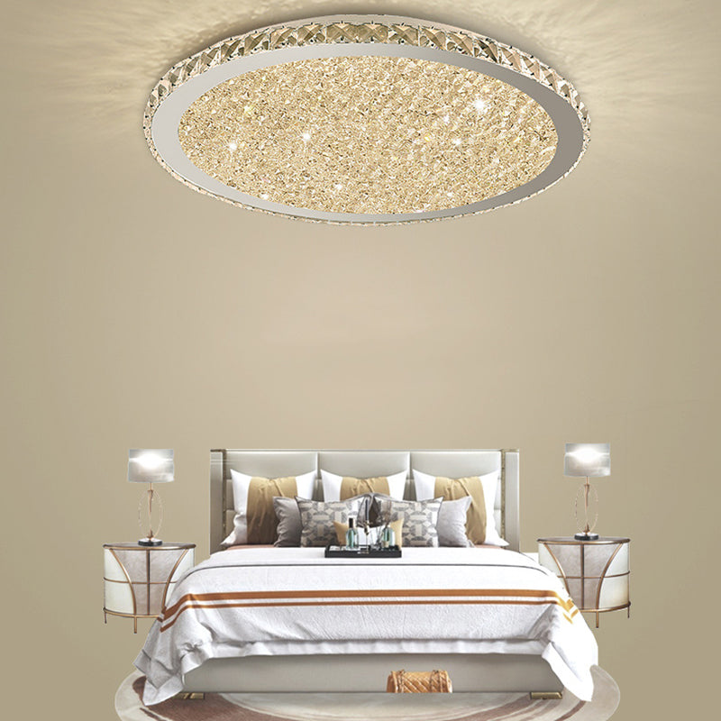 Modern Crystal Flush Mount Light Fixtures 1-Light LED Flush Mount for Bedroom