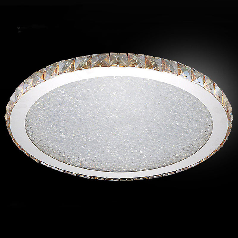 Modern Crystal Flush Mount Light Fixtures 1-Light LED Flush Mount for Bedroom