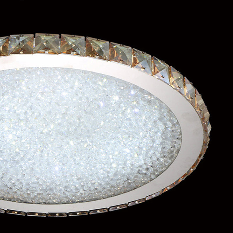 Modern Crystal Flush Mount Light Fixtures 1-Light LED Flush Mount for Bedroom