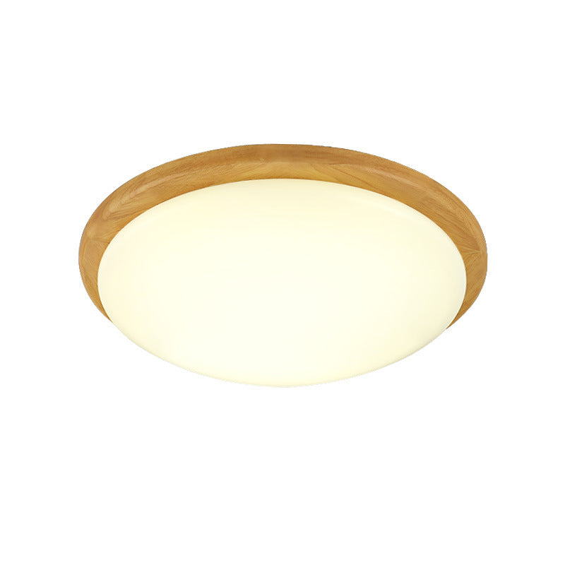 Drum Wood Flush Mount Ceiling Light Fixtures Modern Style 1-Light Flush Ceiling Lamps