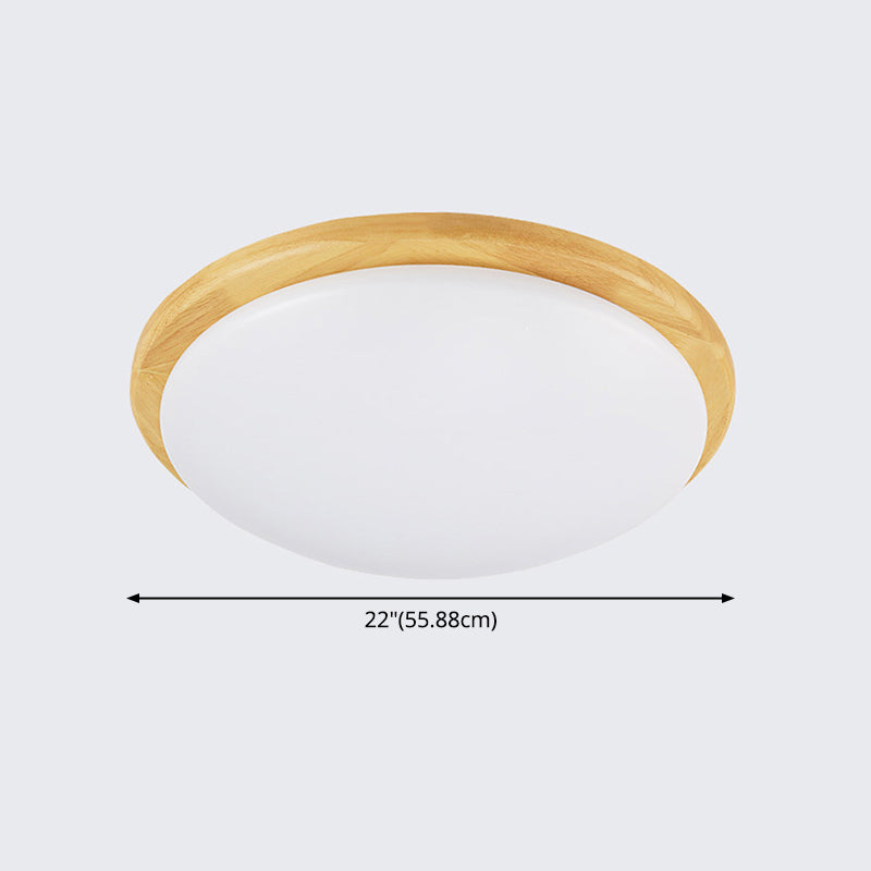 Drum Wood Flush Mount Ceiling Light Fixtures Modern Style 1-Light Flush Ceiling Lamps