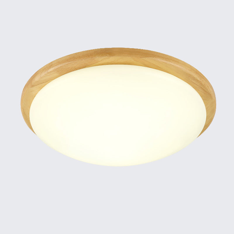 Drum Wood Flush Mount Ceiling Light Fixtures Modern Style 1-Light Flush Ceiling Lamps