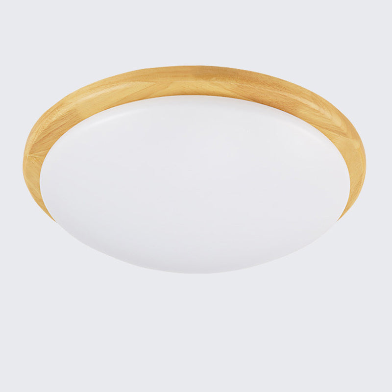 Drum Wood Flush Mount Ceiling Light Fixtures Modern Style 1-Light Flush Ceiling Lamps