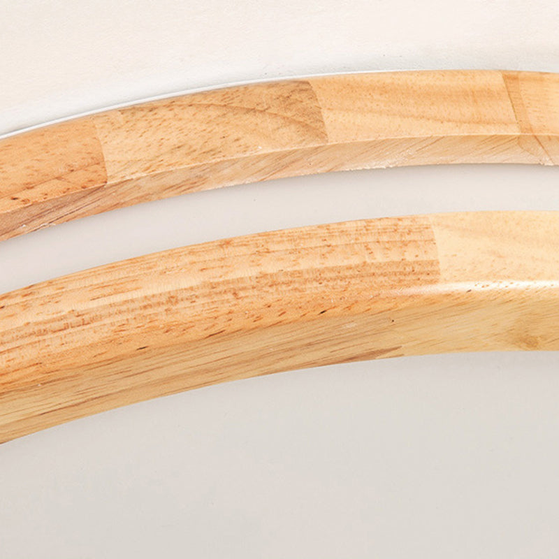 Kreisförmige Holz-Unterputzleuchte im modernen Stil mit 1 Licht, Deckenleuchte für Schlafzimmer