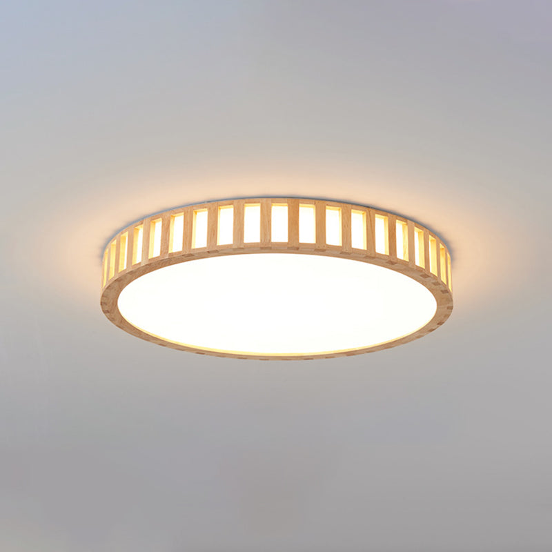 Bois 1-Flush léger Mount Ceiling Fixture Modern Style Drum Flush Mount Lamp for Living Room