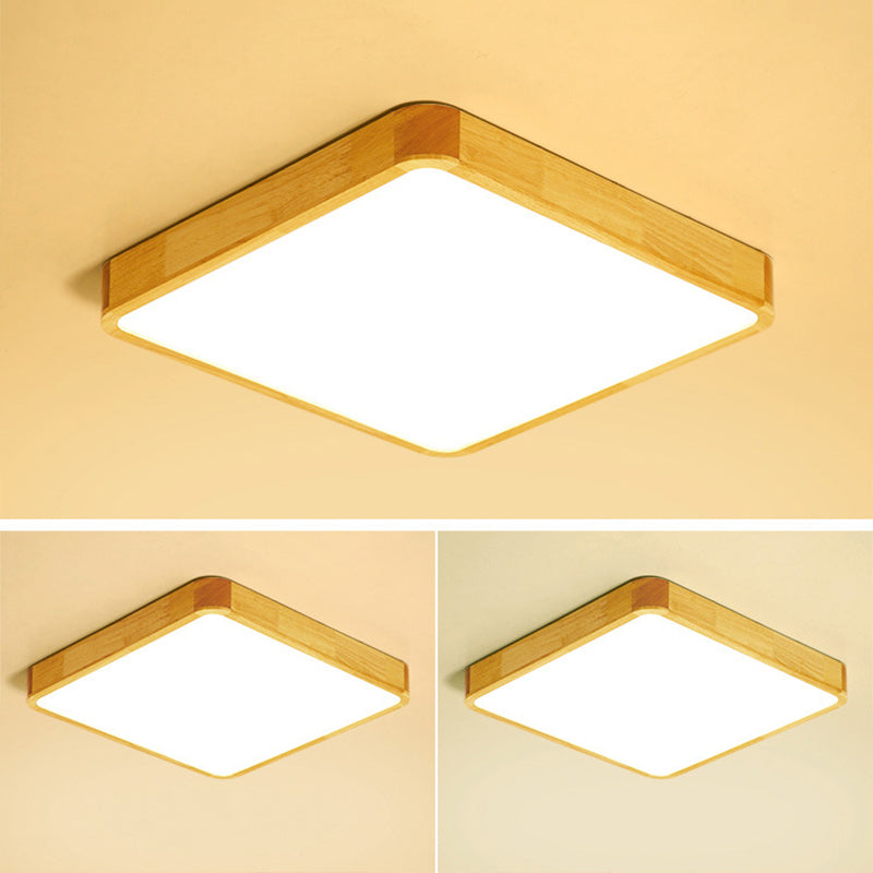 Holz 1-Licht Flush Lampe Armaturen modernen Stil Geometrische LED Flush Deckenleuchten