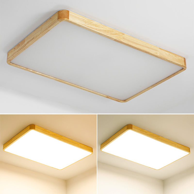 Holz 1-Licht Flush Lampe Armaturen modernen Stil Geometrische LED Flush Deckenleuchten