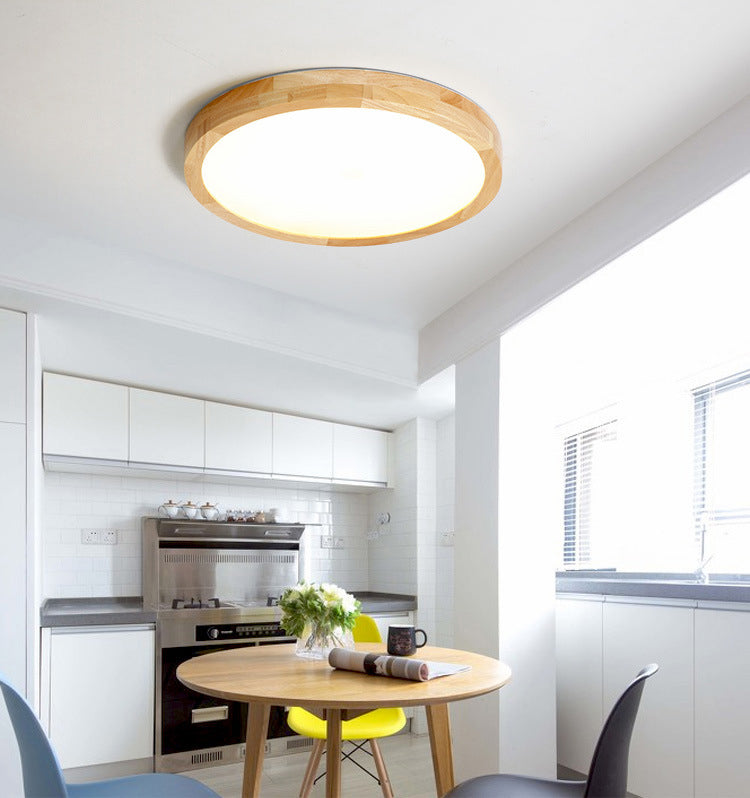 Holz 1-Licht Flush Lampe Armaturen modernen Stil Geometrische LED Flush Deckenleuchten