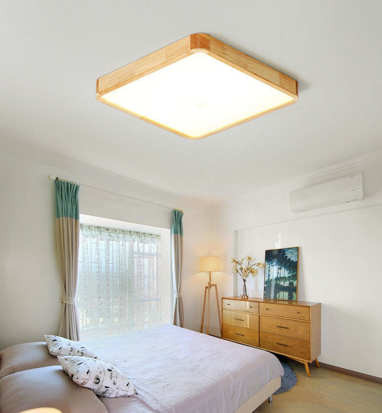 Holz 1-Licht Flush Lampe Armaturen modernen Stil Geometrische LED Flush Deckenleuchten