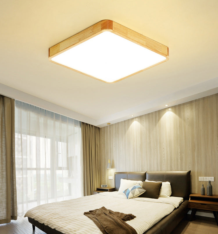 Holz 1-Licht Flush Lampe Armaturen modernen Stil Geometrische LED Flush Deckenleuchten