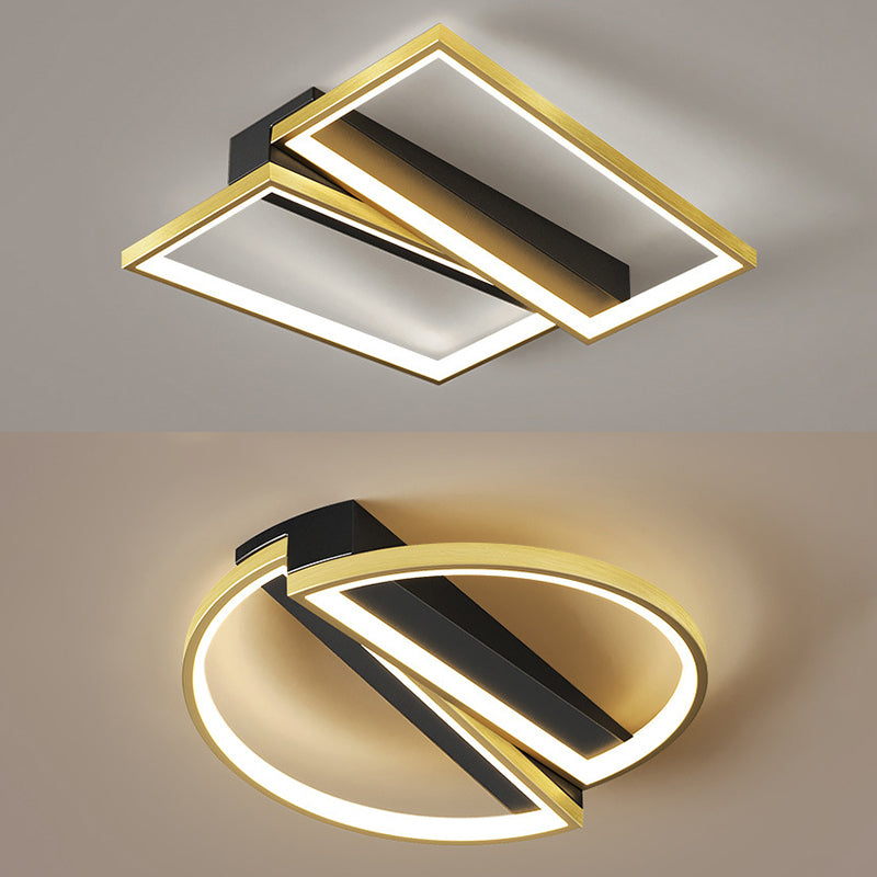 Luces de techo de montaje en superficie de metal de estilo moderno Lámpara de montaje geométrica de 1 luces de 1 luces