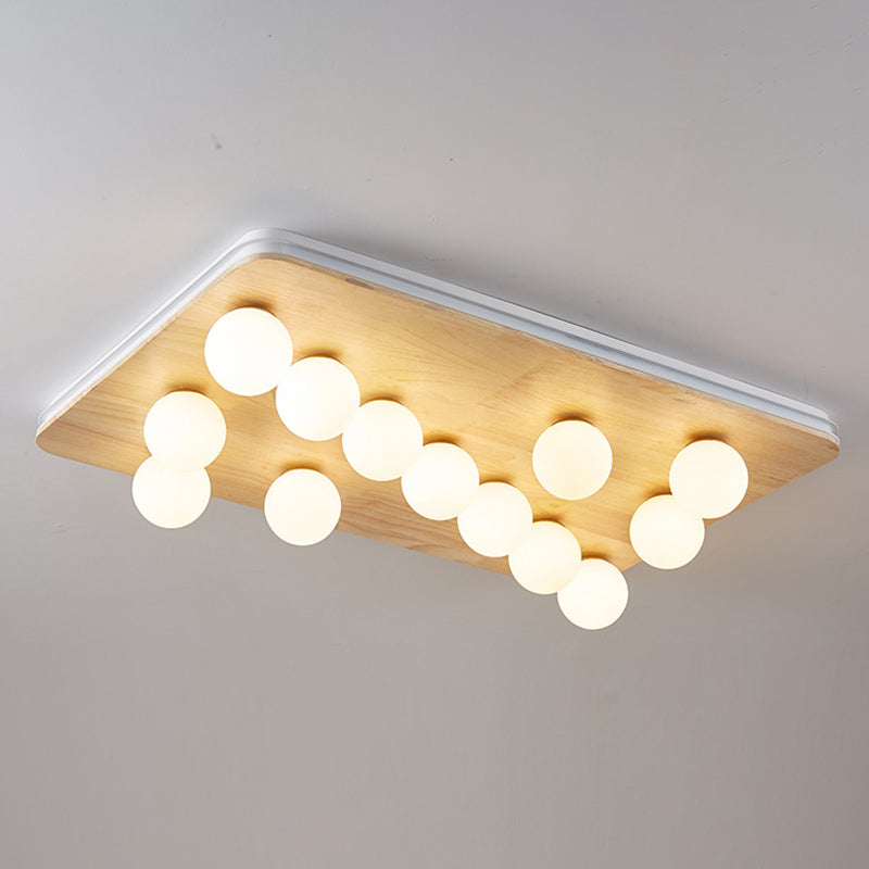 Luminaires de plafond semi-affleurants géométriques en verre opale, lampe Semi-affleurante de Style moderne pour chambre à coucher