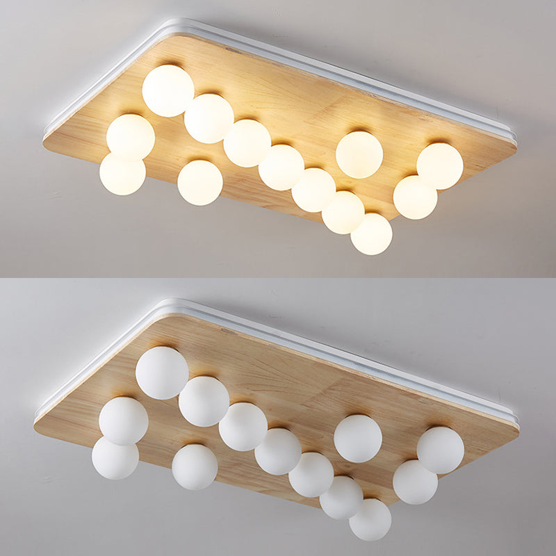 Luminaires de plafond semi-affleurants géométriques en verre opale, lampe Semi-affleurante de Style moderne pour chambre à coucher