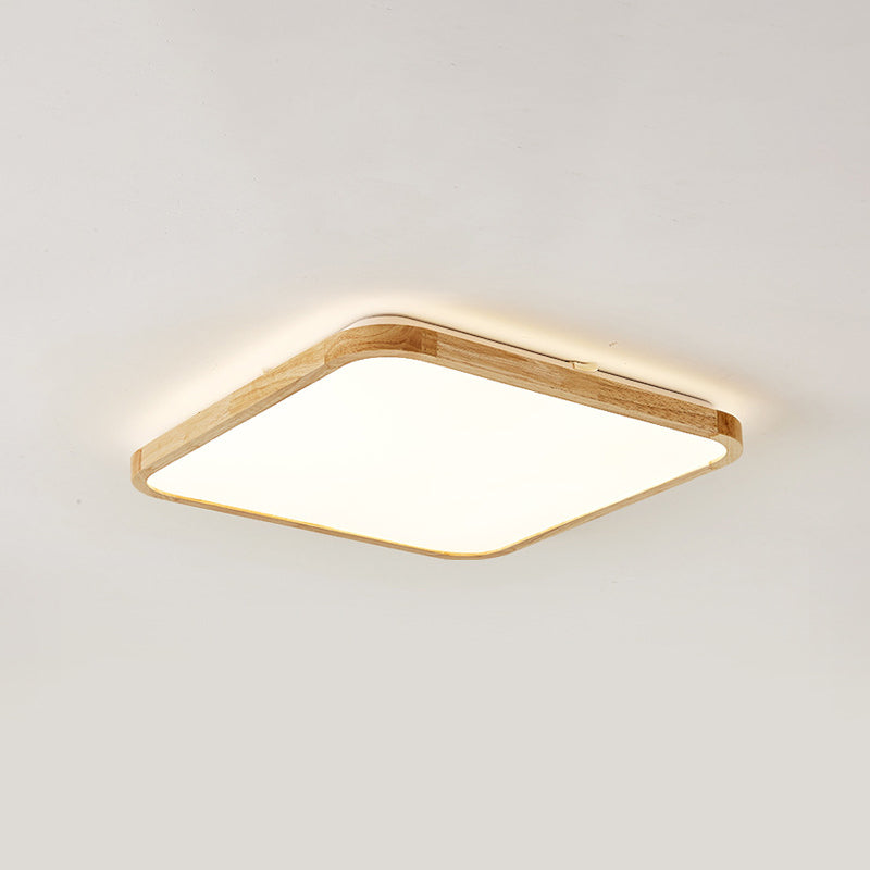 Modern Style Geometrische Bündige Deckenbefestigung 1-Light Holz Flush Ceiling Light