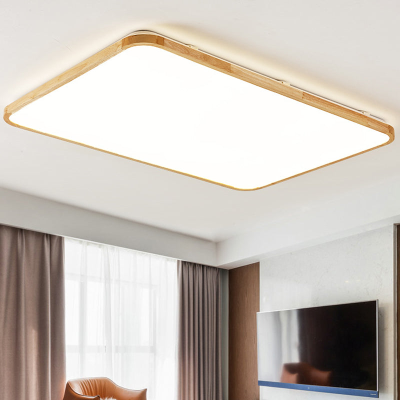 Modern Style Geometrische Bündige Deckenbefestigung 1-Light Holz Flush Ceiling Light